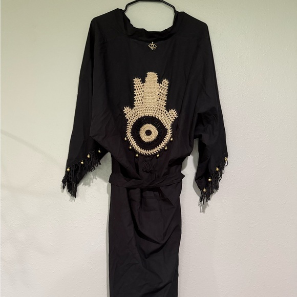 Nonat Other - Unique Chic Black Kimono with Fringe